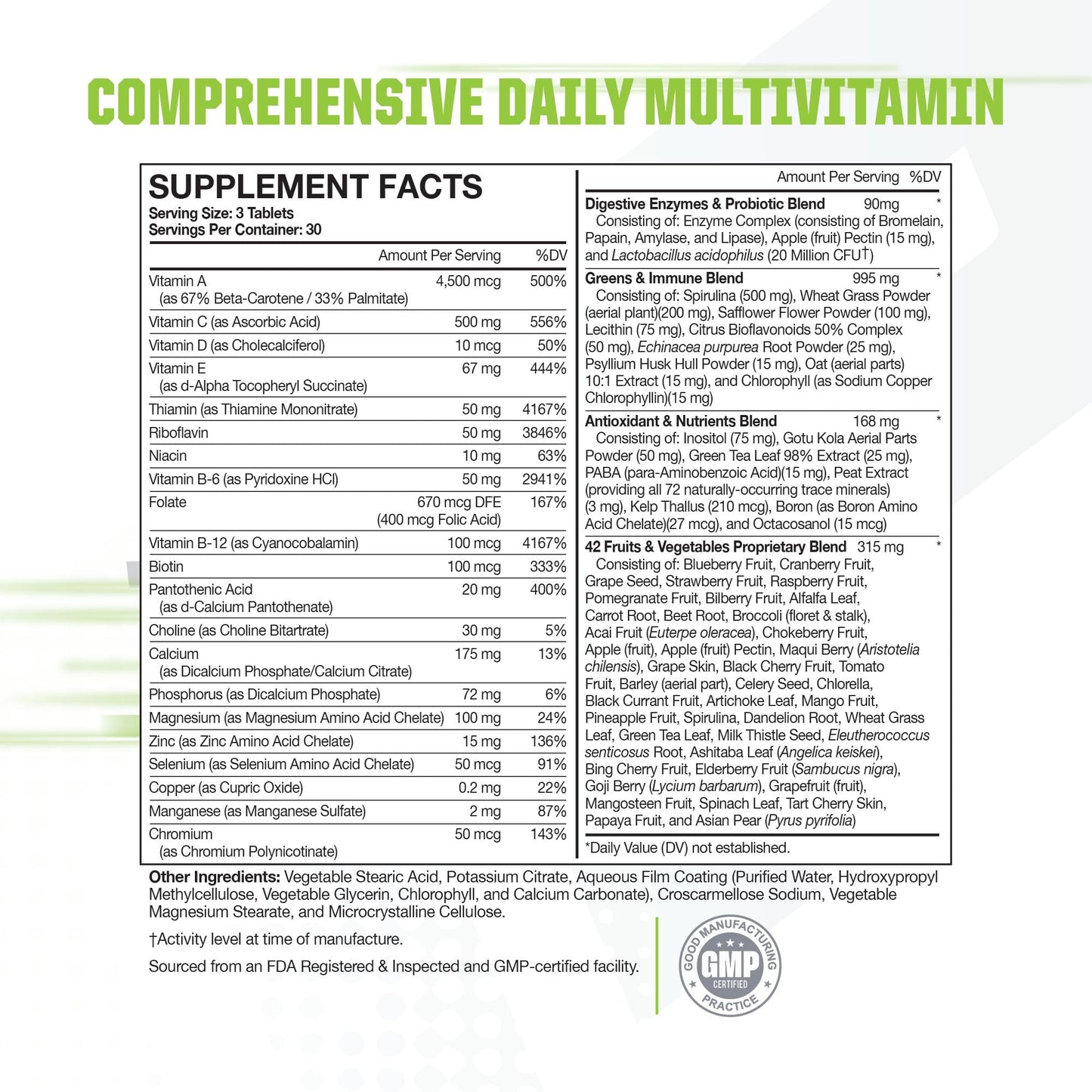 MusclePharm Essentials Multi-V+ Athlete's Multivitamin | Energy, Immunity & Recovery