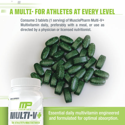 MusclePharm Essentials Multi-V+ Athlete's Multivitamin | Energy, Immunity & Recovery