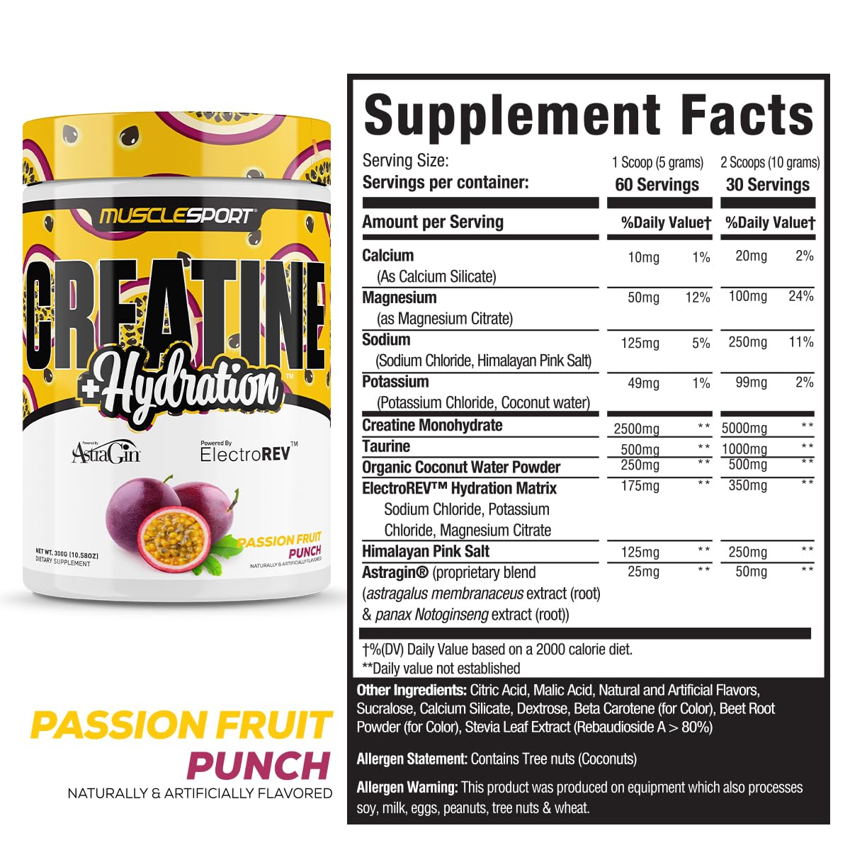 Musclesport Creatine Hydration 300g – Passionfruit