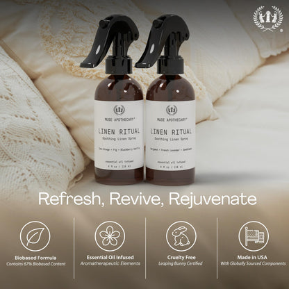 Muse Apothecary Linen Ritual - Aromatic Linen Mist with Bergamot + French Lavender + Sandalwood | 4 oz