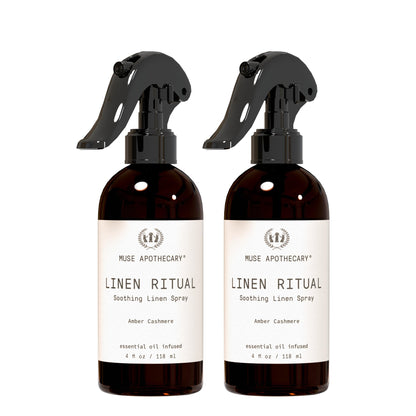 Muse Apothecary Linen Ritual Linen Mist – Amber Cashmere, 4 oz, 2 Pack