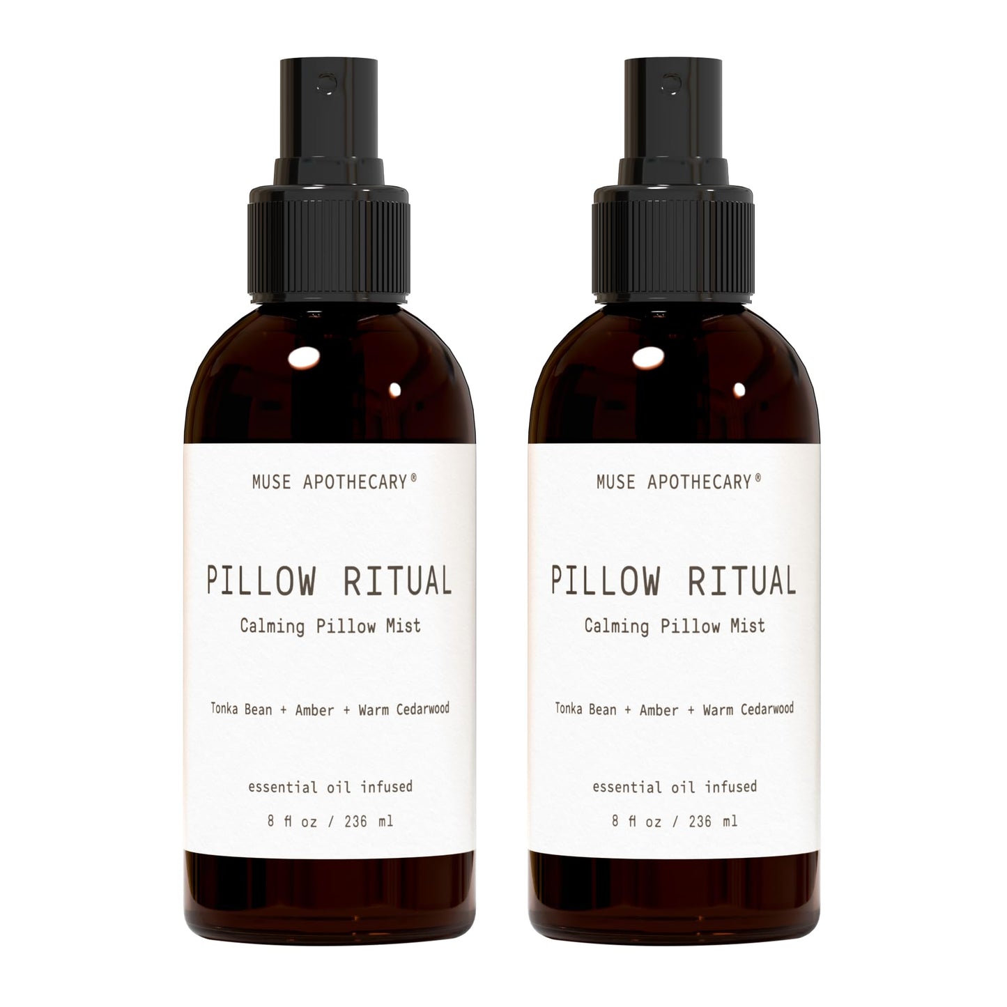 Muse Apothecary Pillow Ritual – Aromatic Pillow Mist (8 oz) – Tonka Bean, Amber & Cedarwood