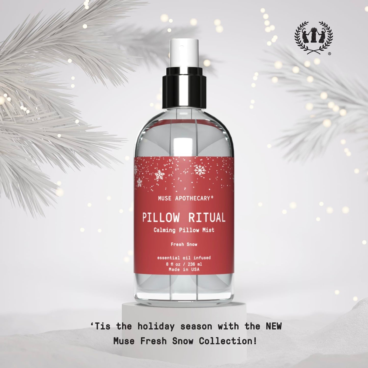 Muse Apothecary Pillow Ritual – Aromatic Pillow Mist, Fresh Snow, 8 oz
