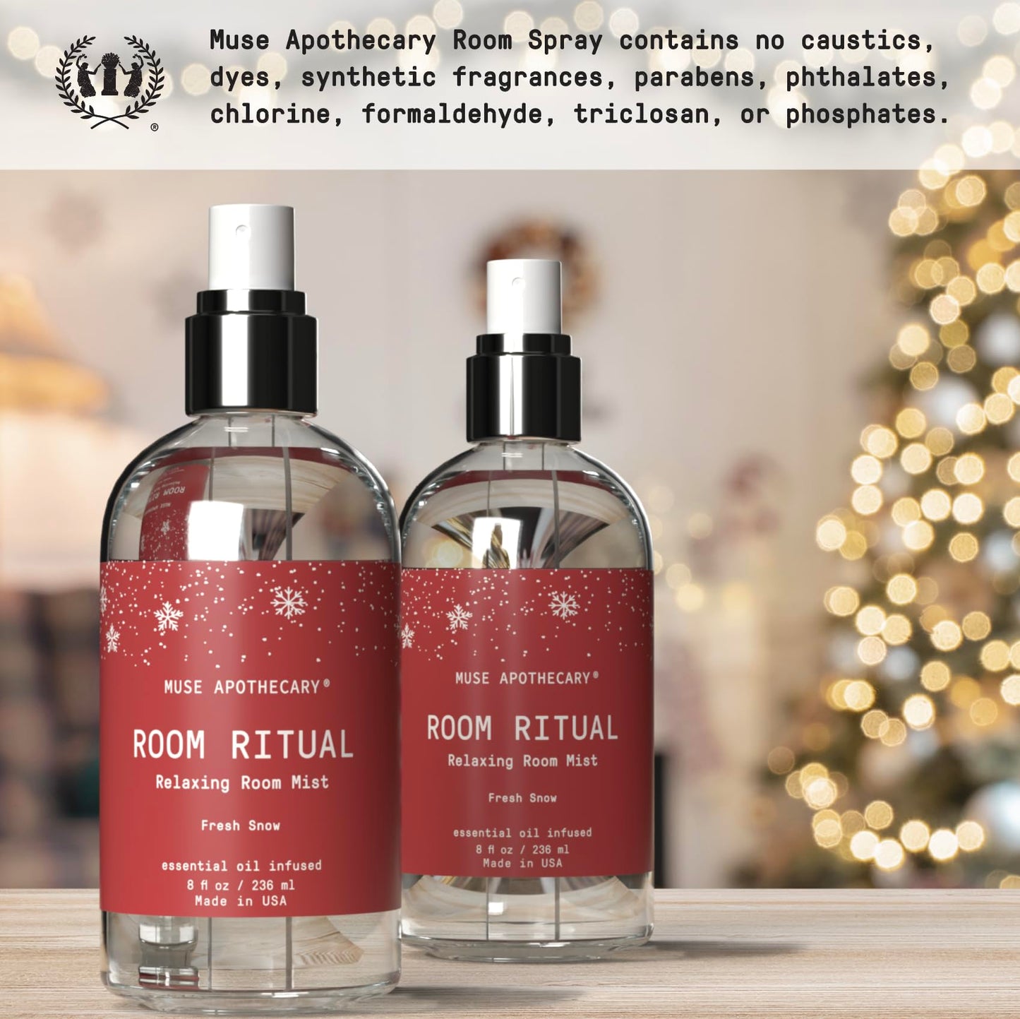 Muse Apothecary Room Ritual Room Spray - Fresh Snow 8 oz (2 Pack)