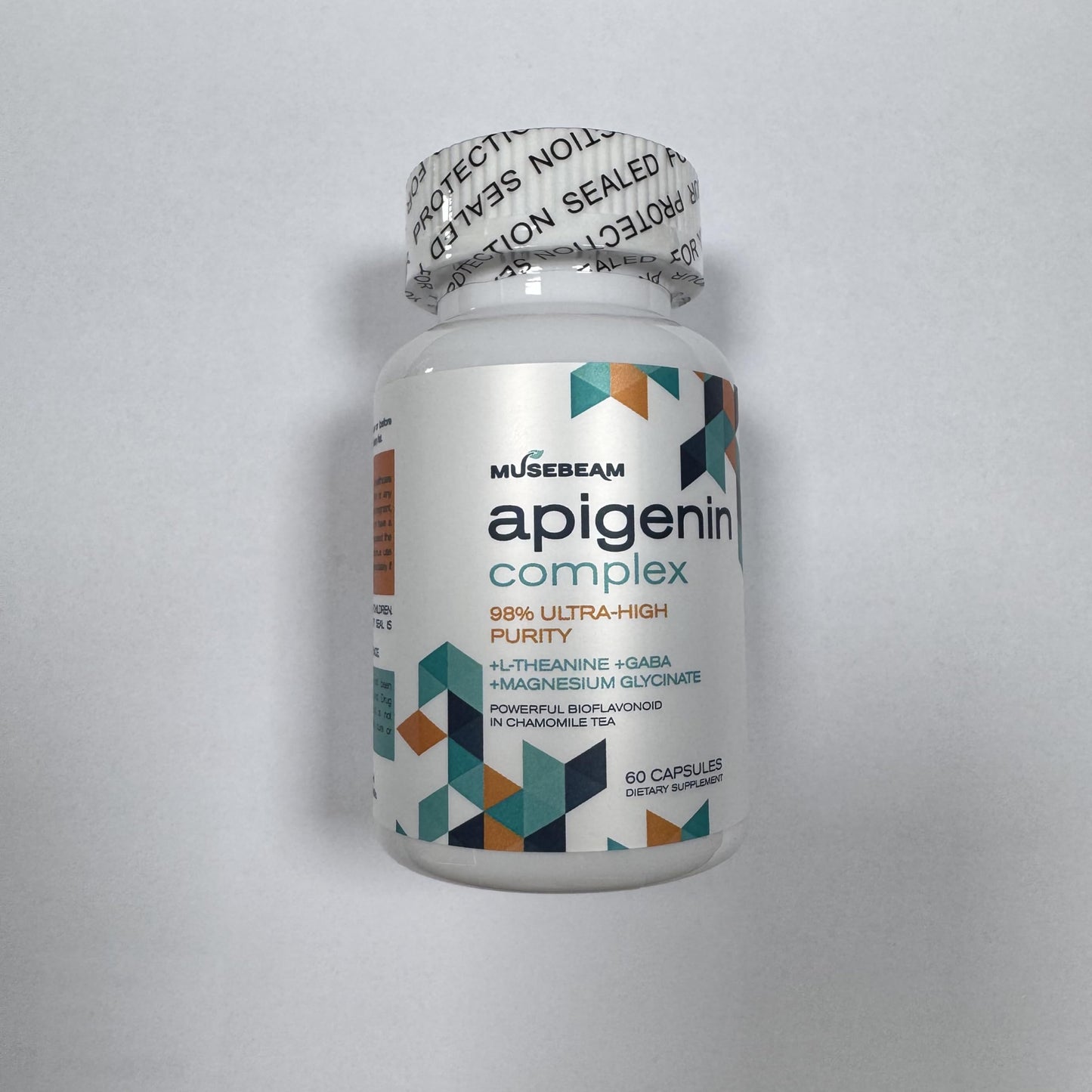 Musebeam Apigenin Supplement for Rest and Relaxation Support - 50mg Apigenin per Capsule with Magnesium Glycinate 275mg, L-Theanine 100mg, GABA 100mg - 98% Ultra-High Purity