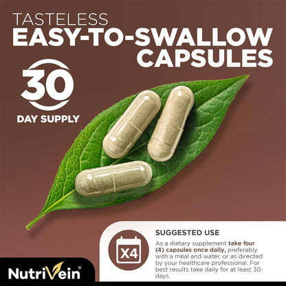 Nutrivein Premium Mushroom Supplement 2600 mg - 120 Capsules - 11-Mushroom Complex (Lion's Mane, Cordyceps, Reishi)