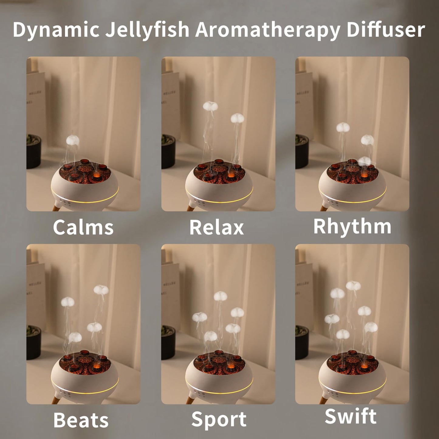Mushroom Cloud Humidifier – Aromatherapy Diffuser with Jelly Fog & Sound-Activated Mode
