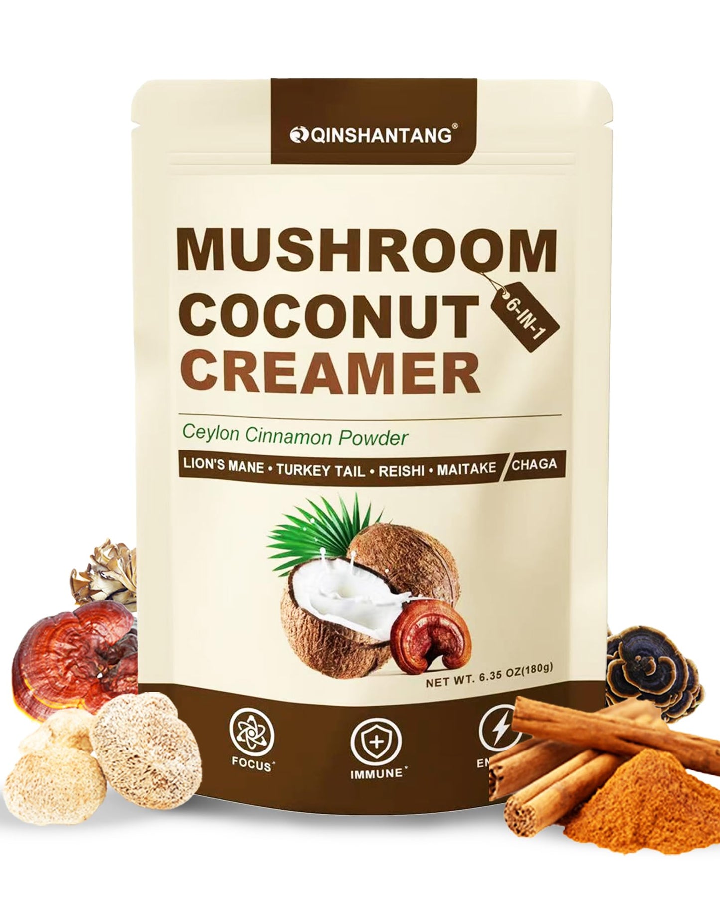 Mushroom Coconut Creamer - 5 Mushrooms & Ceylon Cinnamon | 6.35oz