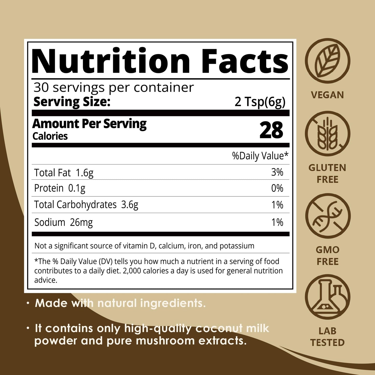 Mushroom Coconut Creamer - 5 Mushrooms & Ceylon Cinnamon | 6.35oz