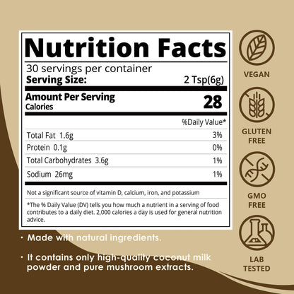 Mushroom Coconut Creamer - 5 Mushrooms & Ceylon Cinnamon | 6.35oz