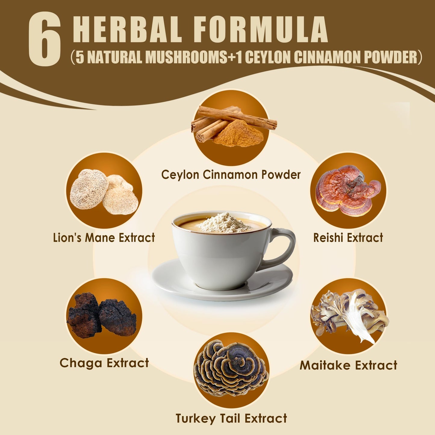 Mushroom Coconut Creamer - 5 Mushrooms & Ceylon Cinnamon | 6.35oz