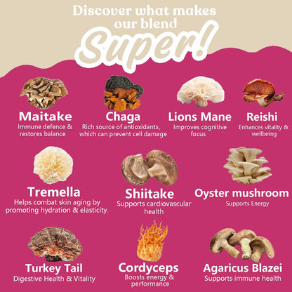 Mushroom Coffee with Collagen - 10-Mushroom Blend, 150g, 30 Servings