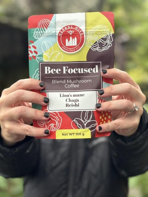 Mushroom Coffee with Adaptogens – Herbal Hive Bee Focused (Reishi, Lion's Mane, Chaga)
