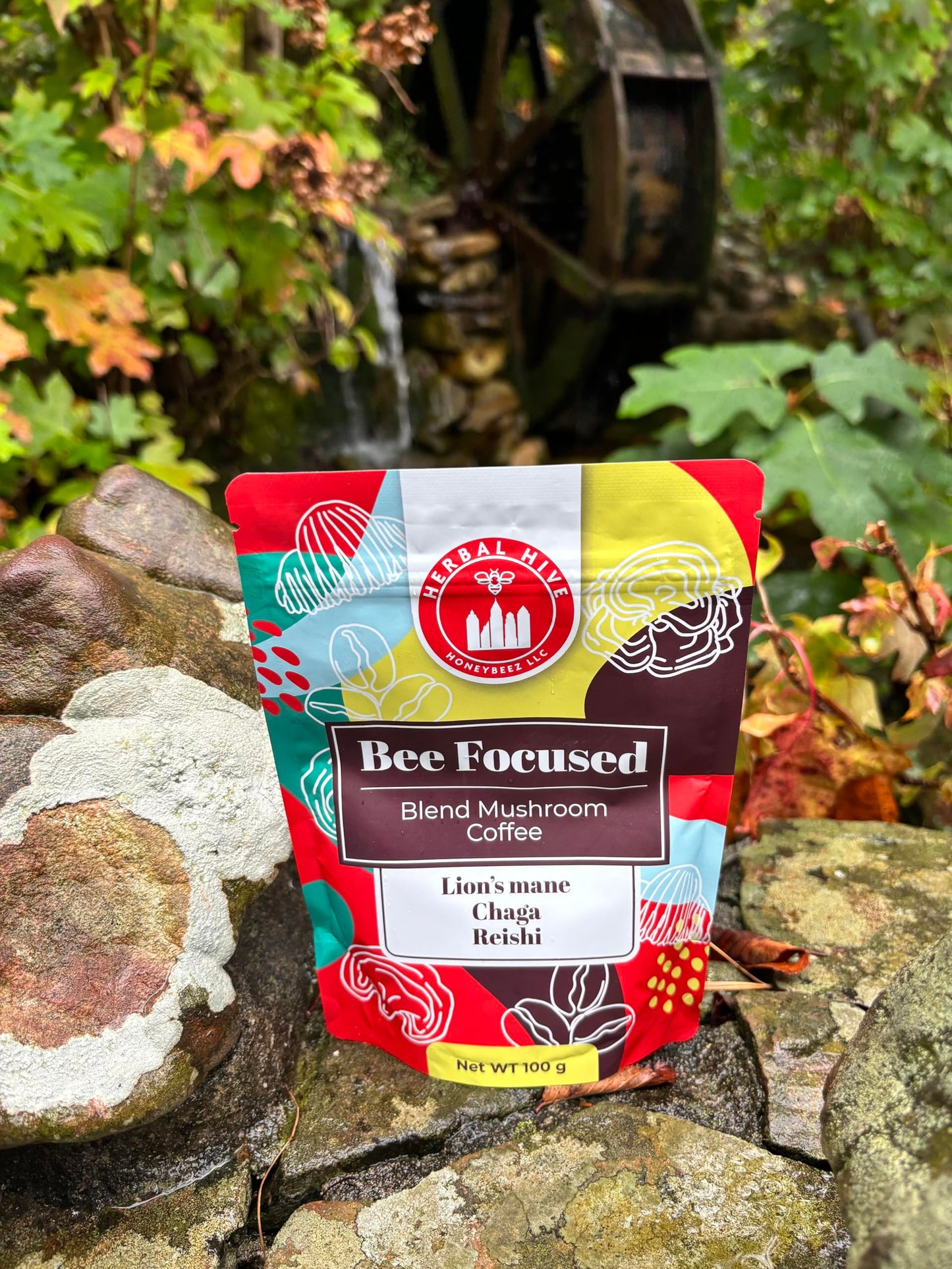Mushroom Coffee with Adaptogens – Herbal Hive Bee Focused (Reishi, Lion's Mane, Chaga)