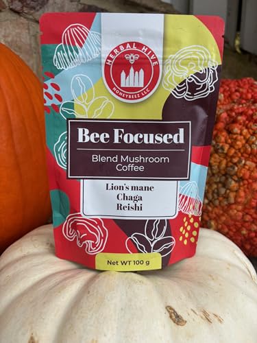 Mushroom Coffee with Adaptogens – Herbal Hive Bee Focused (Reishi, Lion's Mane, Chaga)
