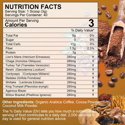 2Pack Mushroom Coffee - Lion's Mane & Cordyceps Blend for Immune Support & Focus