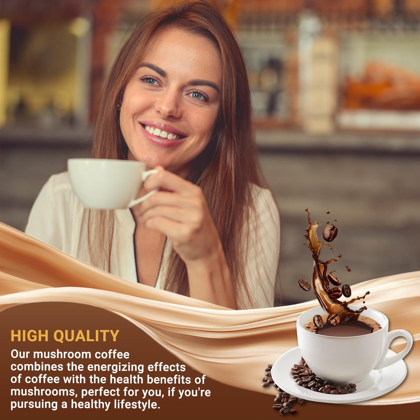 Mushroom Coffee with 6 Mushrooms – Lion’s Mane, Cordyceps, Immunity