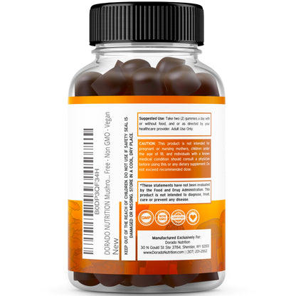 Mushroom Gummies 2500mg - 10-in-1 Focus & Brain Support | Vegan & USA Made