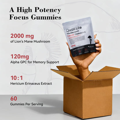 Mushroom Gummies with Lion's Mane – Focus & Memory Nootropics, Vegan, 60 Count