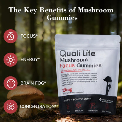 Mushroom Gummies with Lion's Mane – Focus & Memory Nootropics, Vegan, 60 Count