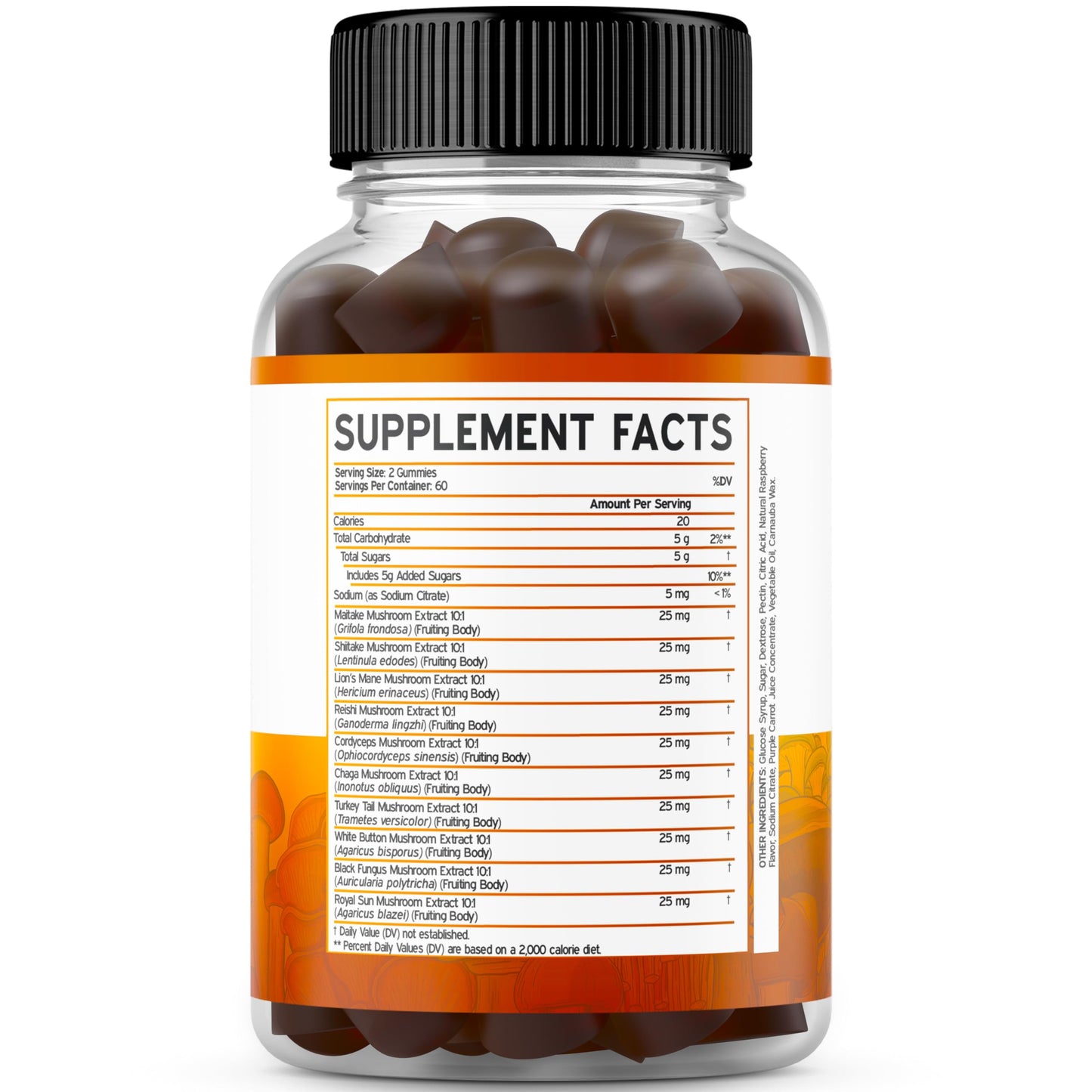 Mushroom Gummies 2500mg - 10-in-1 Focus & Brain Support | Vegan & USA Made