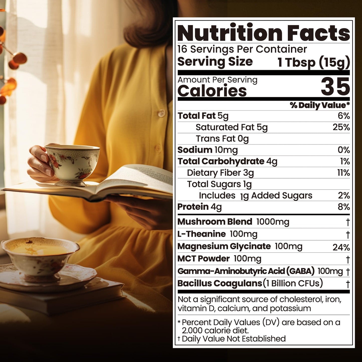 Mushroom Hot Chocolate – Calm Coffee Alternative | 10 Mushrooms, Vegan & Keto | 8.5 oz