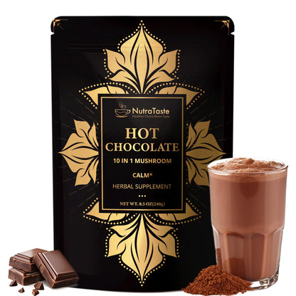 Mushroom Hot Chocolate – Calm Coffee Alternative | 10 Mushrooms, Vegan & Keto | 8.5 oz