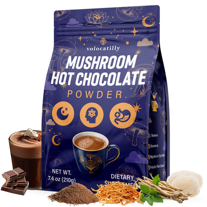 Mushroom Hot Cocoa with Magnesium Glycinate & Reishi - Vegan Sleep Support 7.4oz