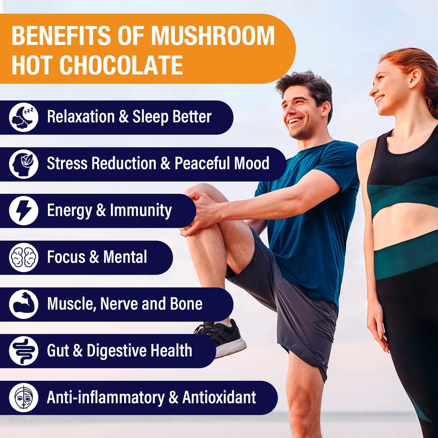 Mushroom Hot Cocoa with Magnesium Glycinate & Reishi - Vegan Sleep Support 7.4oz
