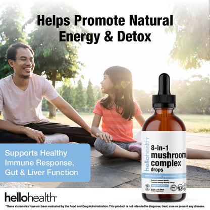 8-in-1 Mushroom Liquid Drops – Nootropic Brain Support (2 oz)