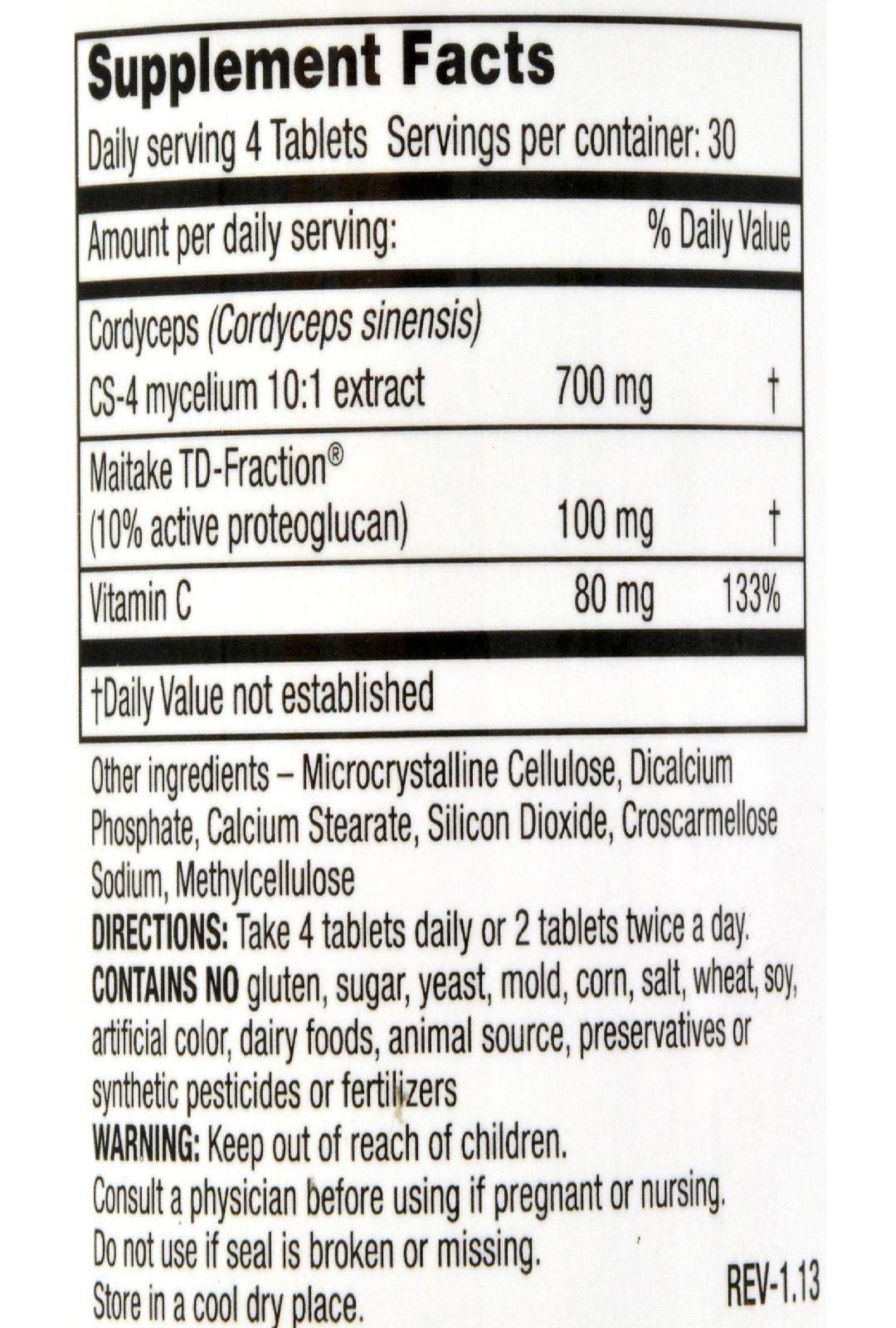 Mushroom Wisdom Super Cordyceps Caplets 120 Count – Stamina & Endurance