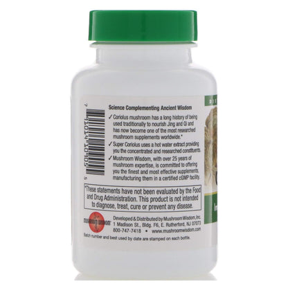 Mushroom Wisdom Super Coriolus - 120 VegTabs | Immune & Liver Support