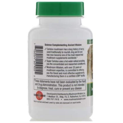 Mushroom Wisdom Super Coriolus with Maitake D Fraction – 120 Tablets