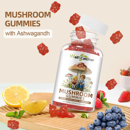 Mushroom Gummies with Ashwagandha – Lion's Mane & Cordyceps | Vegan 60ct
