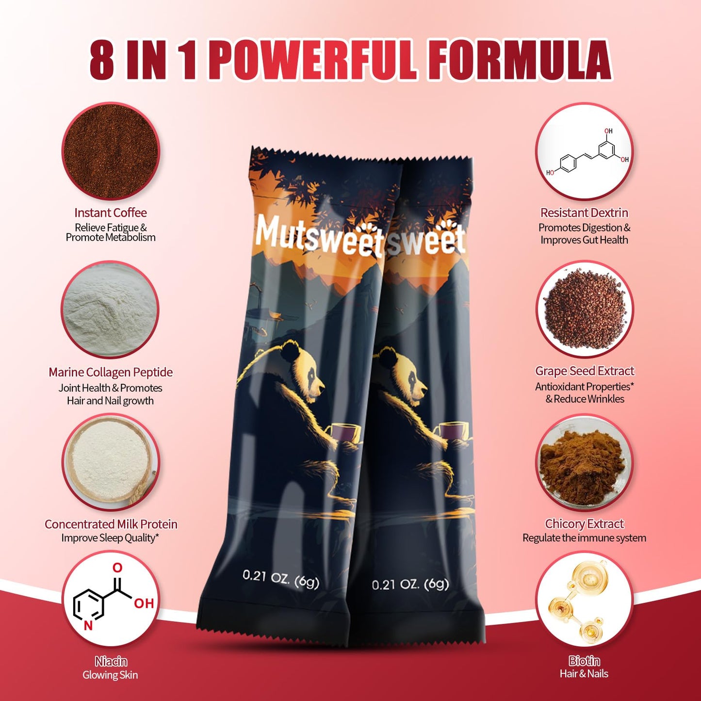 Mustsweet Instant Coffee with Vital Proteins Collagen Peptides – Skin, Joint & Gut Health, 15 Servings