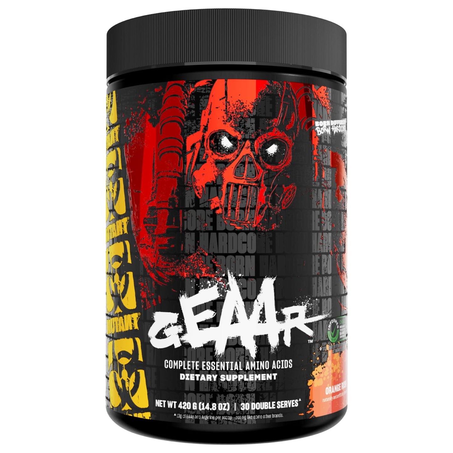 Mutant GEAAR Orange Rush – 9.4g EAAs + Arginine, 7g BCAAs, 4g Leucine, Electrolytes | 30 Servings