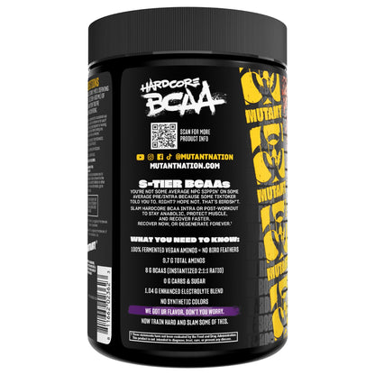 Mutant Hardcore BCAA – 30 Servings – Hydration + Recovery – Grape | Pre, Intra or Post Workout