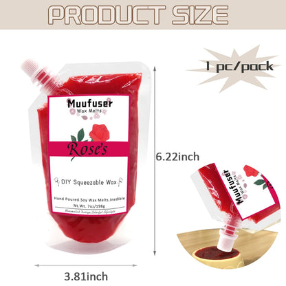Muufuuser DIY Squeezable Soy Wax Candle — 7 oz, 55h Burn, 3 Scents (Jasmine, Rose, English Pear & Freesia)