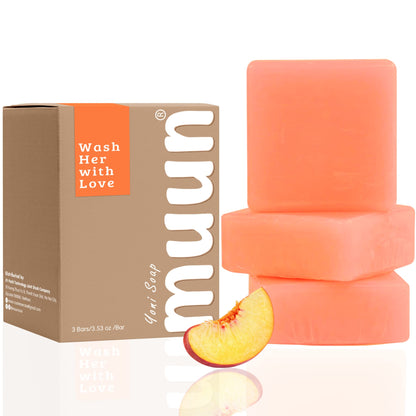 Muun Peach Yoni Soap Bar Pack 3 – pH Balance, Probiotics & Natural Ingredients