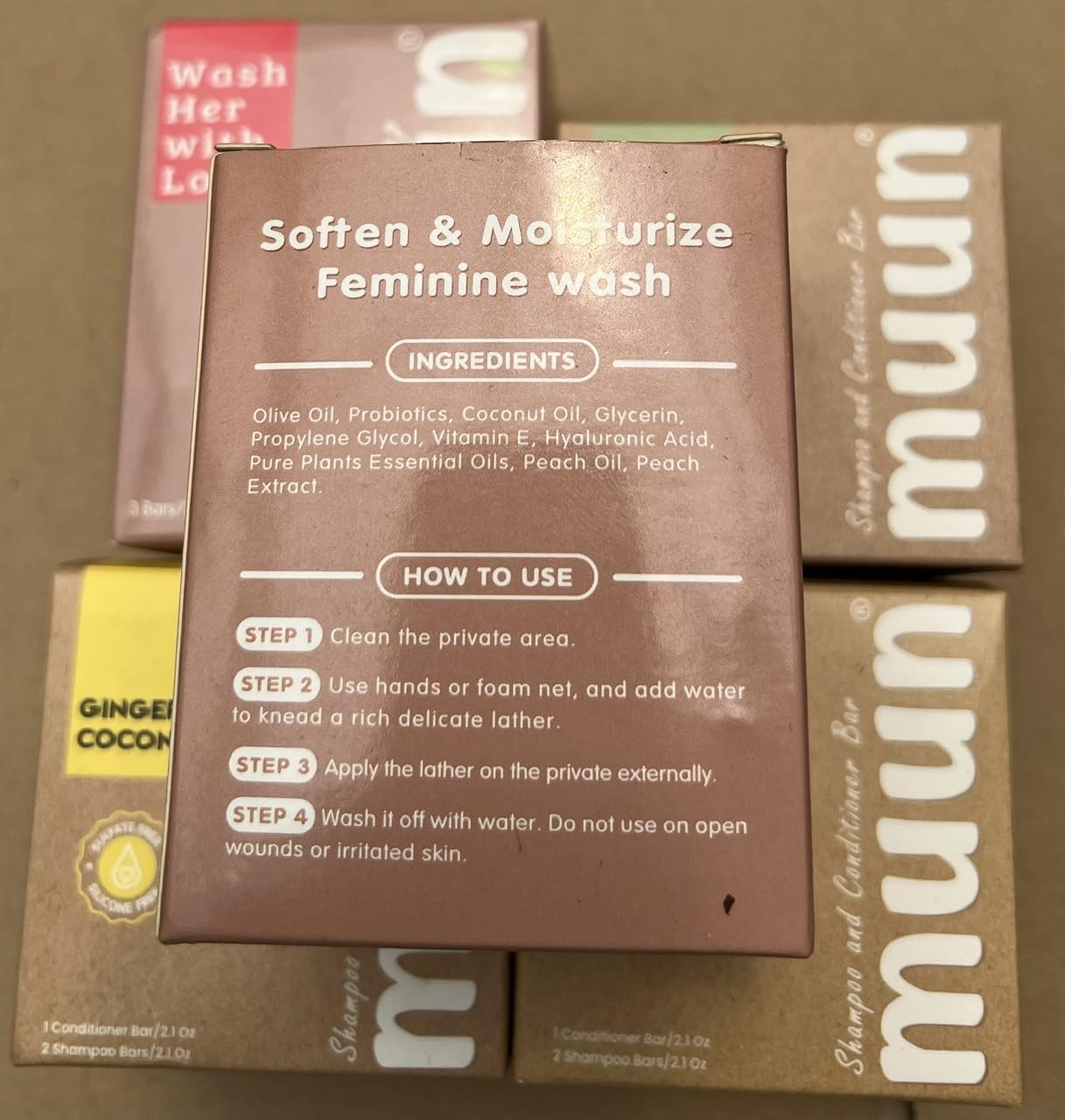 Muun Peach Yoni Soap Bar Pack 3 – pH Balance, Probiotics & Natural Ingredients