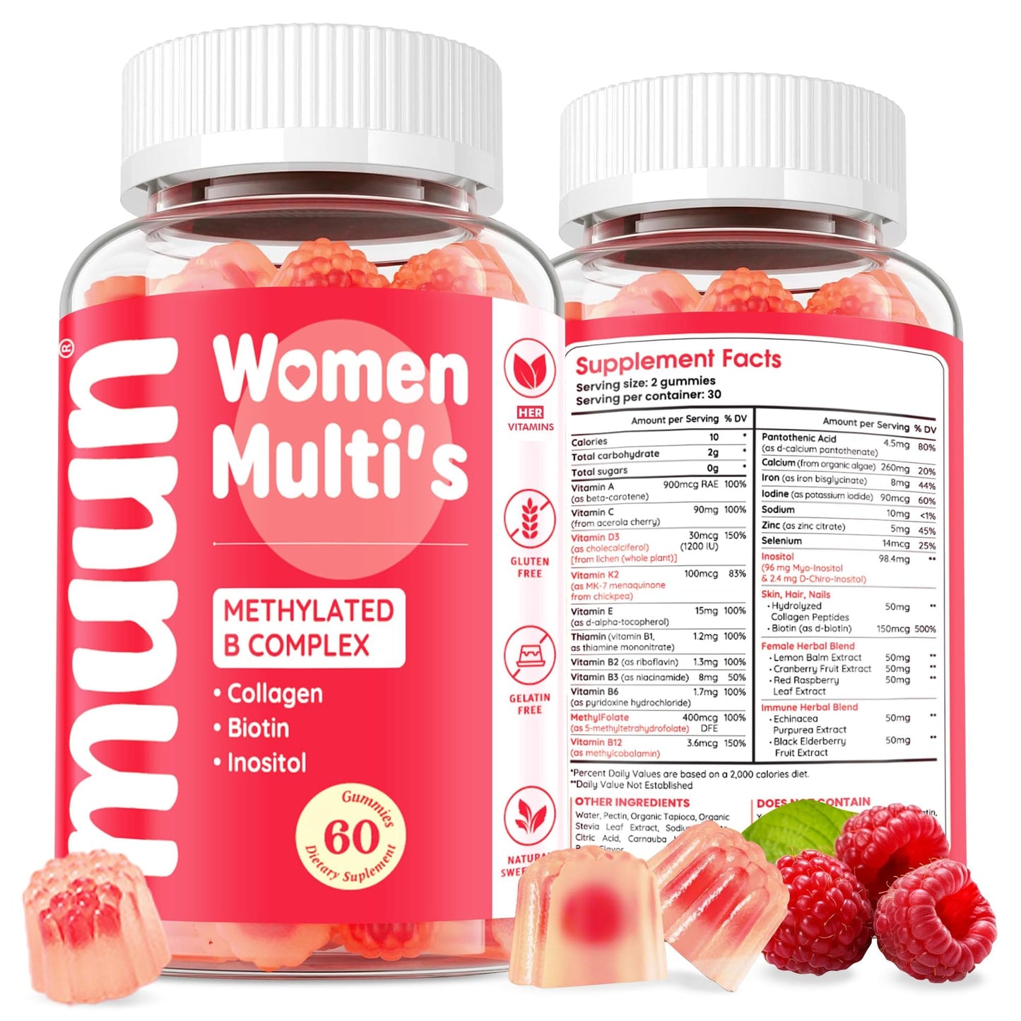Muun Women's Multivitamin Gummy 60 Ct — Beauty, Energy & Immunity, Sugar Free