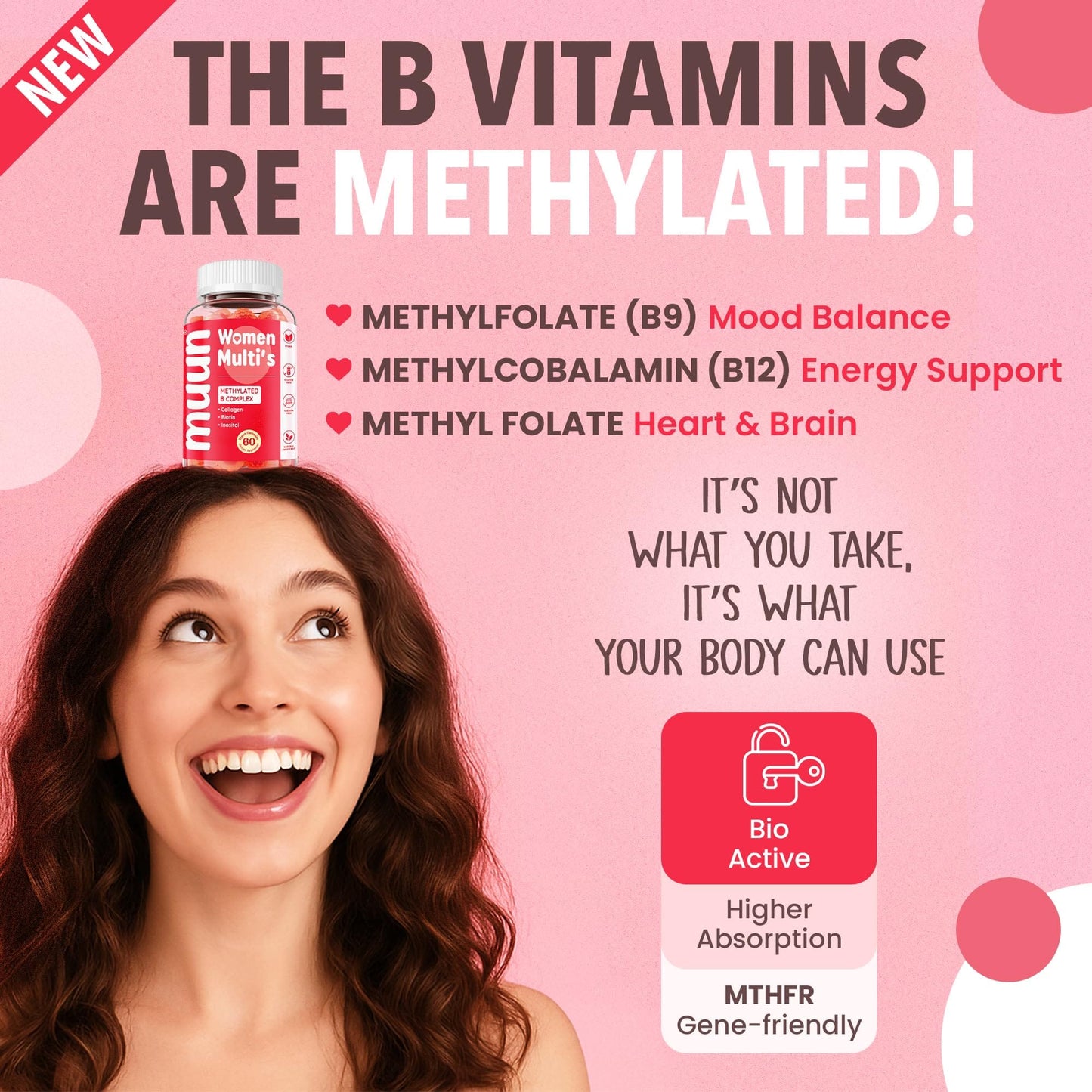 Muun Women's Multivitamin Gummy 60 Ct — Beauty, Energy & Immunity, Sugar Free