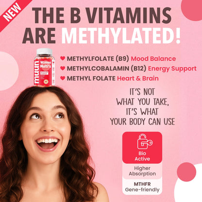 Muun Women's Multivitamin Gummy 60 Ct — Beauty, Energy & Immunity, Sugar Free