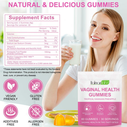 MXCZBSM Vaginal Probiotics Gummies – PH Balance, Immune Support | 60 Gummies