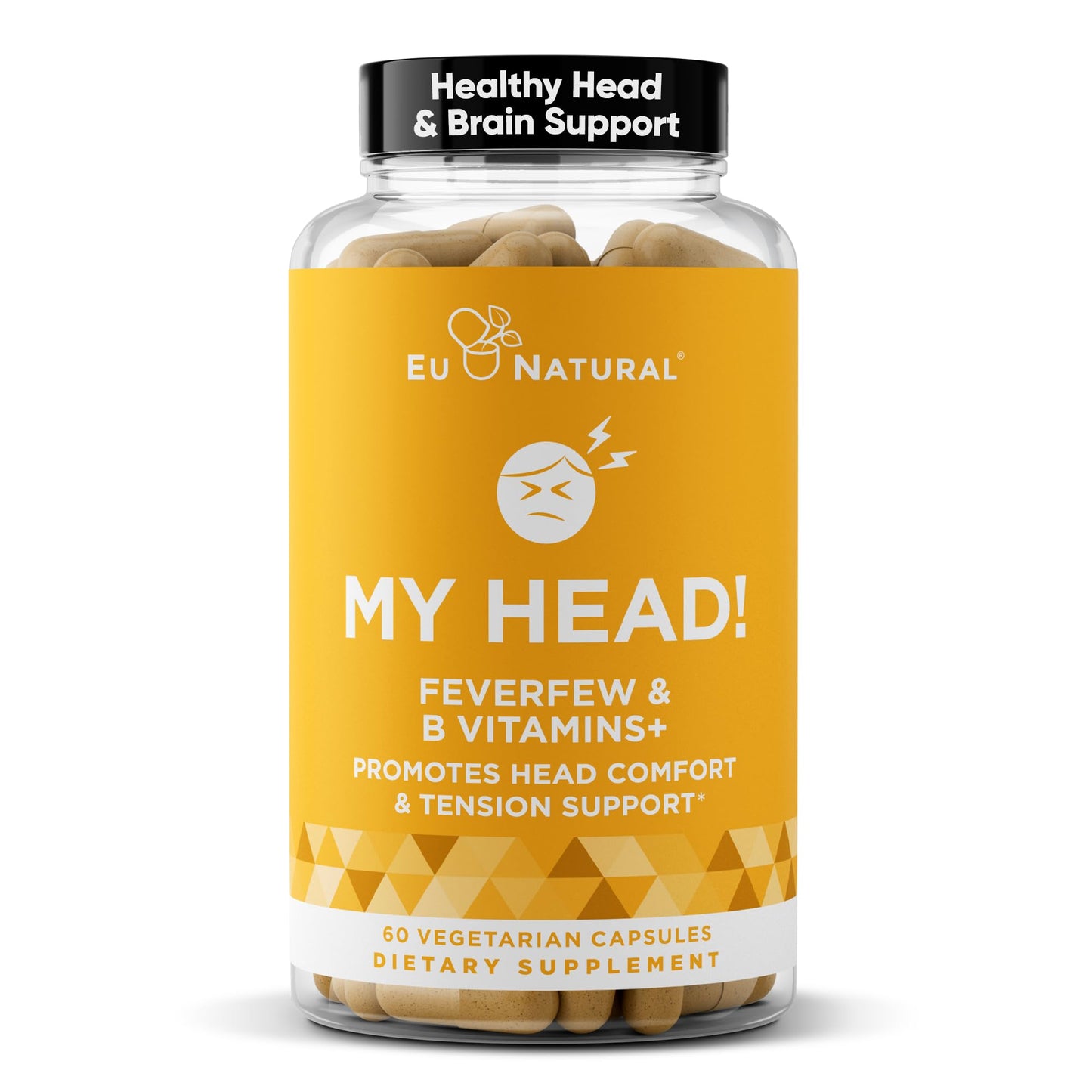 My Head! Headache Vitamins – Fast Acting Magnesium, Feverfew & More | 60 Soft Capsules