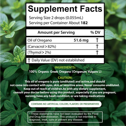 MY LAND Organic Oregano Oil Drops 10ml – Pure, Undiluted, High Carvacrol | Mt. Olympus Steam-Distilled | Immune & Digestive Support
