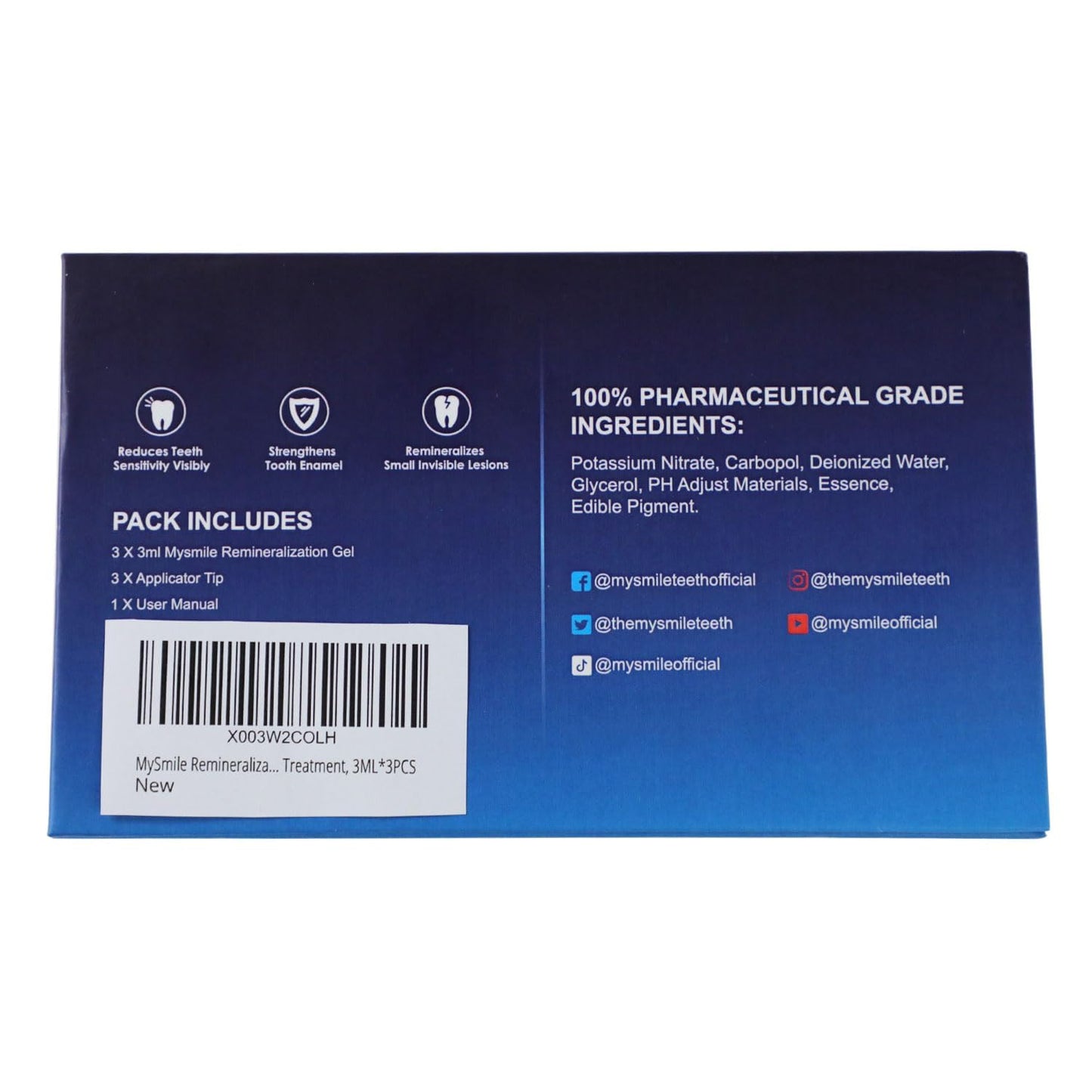 MySmile Remineralization Gel – Desensitize & Strengthen Enamel (3ML x3)