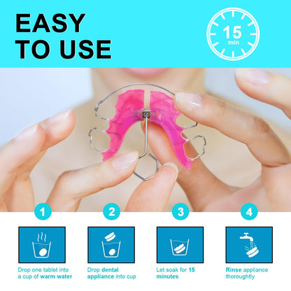 MySmile Retainer Cleaner - 120 Tablets for Aligners & Mouth Guards (Orange)