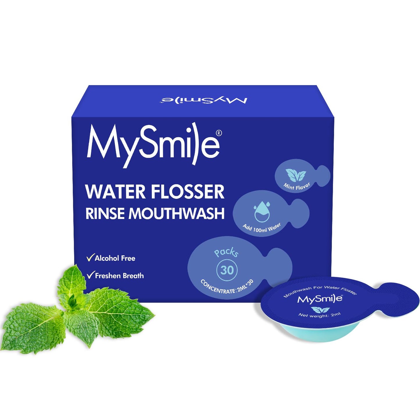 MySmile Water Flosser Mouthwash – Travel Size, 15x Concentrated, Alcohol Free