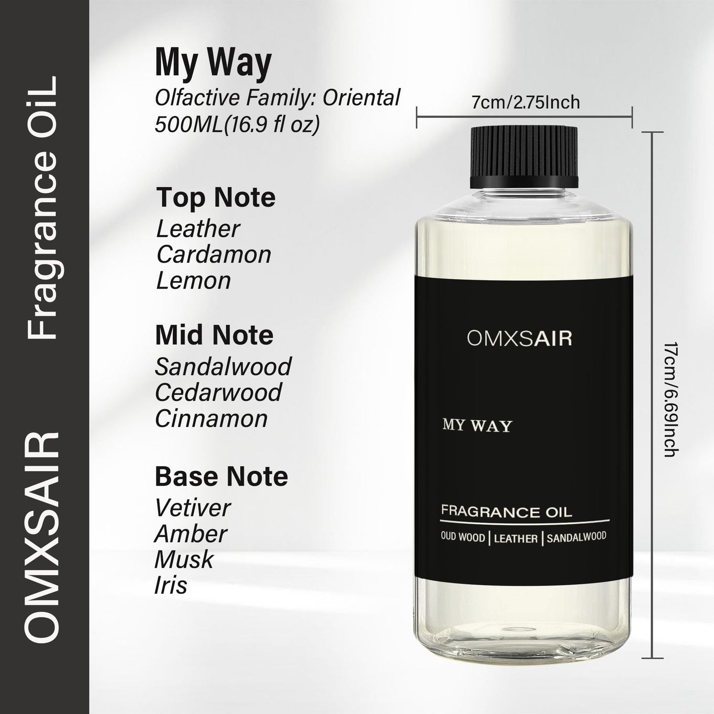My Way Hotel Diffuser Oil 500ml – Sandalwood, Cedarwood & Iris | Luxury Aromatherapy